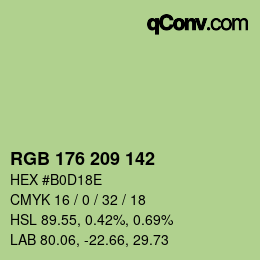 Color code: RGB 176 209 142 | qconv.com