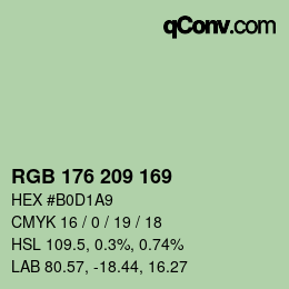 Color code: RGB 176 209 169 | qconv.com