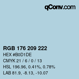 Code couleur: RGB 176 209 222 | qconv.com