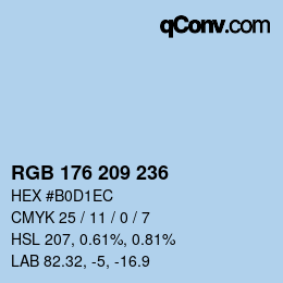 Color code: RGB 176 209 236 | qconv.com