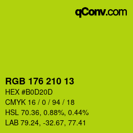 Color code: RGB 176 210 13 | qconv.com