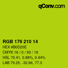 Color code: RGB 176 210 14 | qconv.com