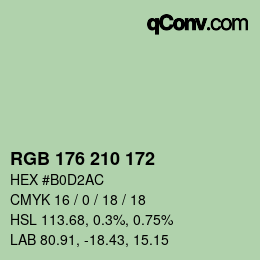 カラーコード: RGB 176 210 172 | qconv.com