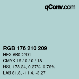 Color code: RGB 176 210 209 | qconv.com