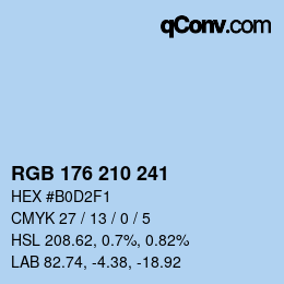 Color code: RGB 176 210 241 | qconv.com