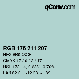 Color code: RGB 176 211 207 | qconv.com