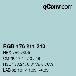 Código de color: RGB 176 211 213 | qconv.com