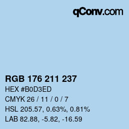 Color code: RGB 176 211 237 | qconv.com