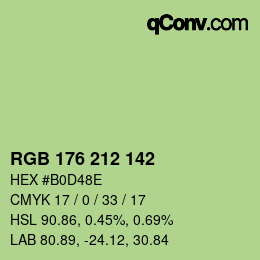Color code: RGB 176 212 142 | qconv.com