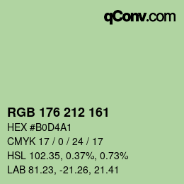 Color code: RGB 176 212 161 | qconv.com