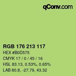 カラーコード: RGB 176 213 117 | qconv.com