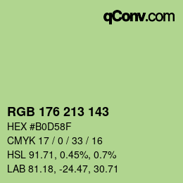 Color code: RGB 176 213 143 | qconv.com