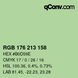 カラーコード: RGB 176 213 158 | qconv.com