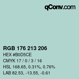 Code couleur: RGB 176 213 206 | qconv.com
