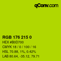カラーコード: RGB 176 215 0 | qconv.com
