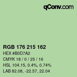 Color code: RGB 176 215 162 | qconv.com
