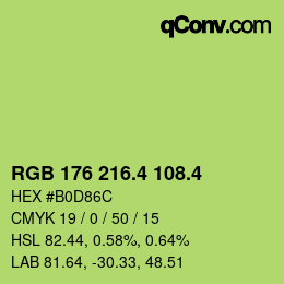 カラーコード: RGB 176 216.4 108.4 | qconv.com