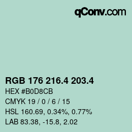 カラーコード: RGB 176 216.4 203.4 | qconv.com
