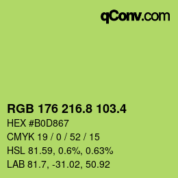 カラーコード: RGB 176 216.8 103.4 | qconv.com