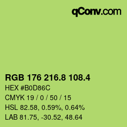 カラーコード: RGB 176 216.8 108.4 | qconv.com
