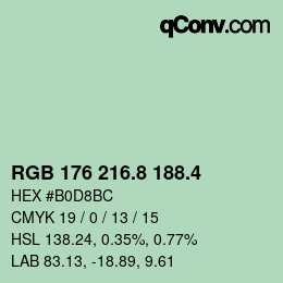 カラーコード: RGB 176 216.8 188.4 | qconv.com