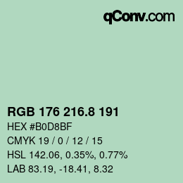 カラーコード: RGB 176 216.8 191 | qconv.com