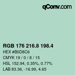 カラーコード: RGB 176 216.8 198.4 | qconv.com