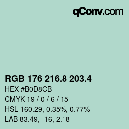 カラーコード: RGB 176 216.8 203.4 | qconv.com