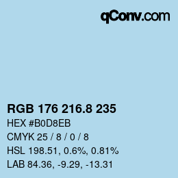 Color code: RGB 176 216.8 235 | qconv.com