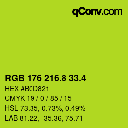 カラーコード: RGB 176 216.8 33.4 | qconv.com