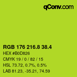カラーコード: RGB 176 216.8 38.4 | qconv.com