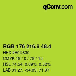 カラーコード: RGB 176 216.8 48.4 | qconv.com