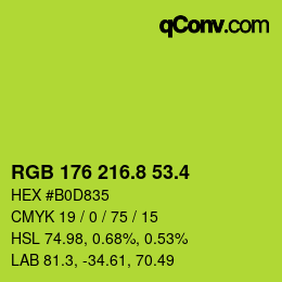 カラーコード: RGB 176 216.8 53.4 | qconv.com