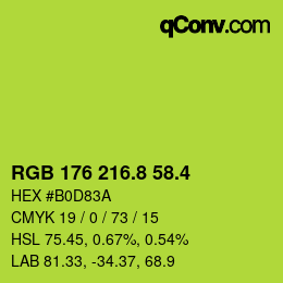 カラーコード: RGB 176 216.8 58.4 | qconv.com