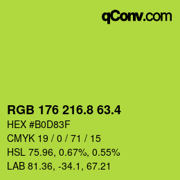 カラーコード: RGB 176 216.8 63.4 | qconv.com
