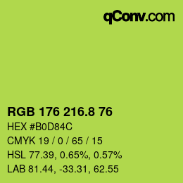 カラーコード: RGB 176 216.8 76 | qconv.com
