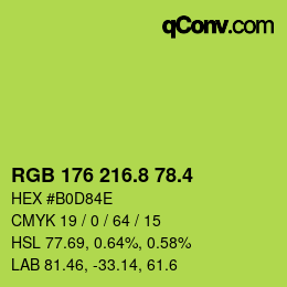 カラーコード: RGB 176 216.8 78.4 | qconv.com