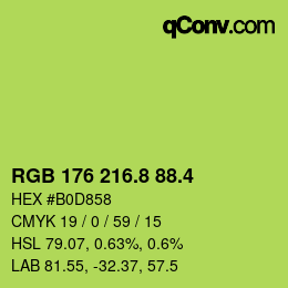 カラーコード: RGB 176 216.8 88.4 | qconv.com