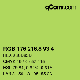 カラーコード: RGB 176 216.8 93.4 | qconv.com