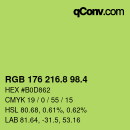 カラーコード: RGB 176 216.8 98.4 | qconv.com