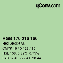 Color code: RGB 176 216 166 | qconv.com