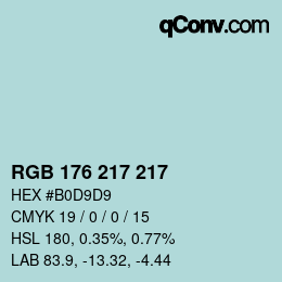 Color code: RGB 176 217 217 | qconv.com