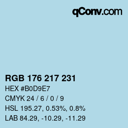 Code couleur: RGB 176 217 231 | qconv.com