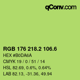 カラーコード: RGB 176 218.2 106.6 | qconv.com