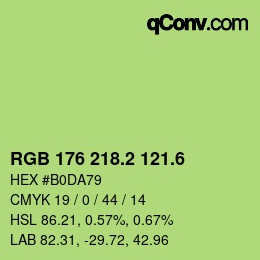 カラーコード: RGB 176 218.2 121.6 | qconv.com