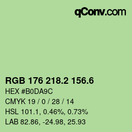 カラーコード: RGB 176 218.2 156.6 | qconv.com