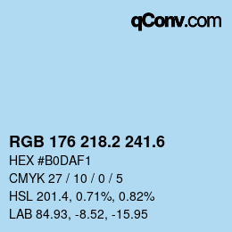 カラーコード: RGB 176 218.2 241.6 | qconv.com