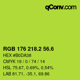 カラーコード: RGB 176 218.2 56.6 | qconv.com