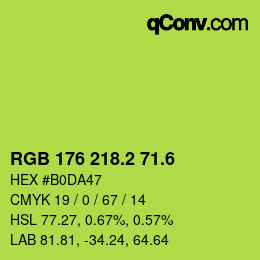 カラーコード: RGB 176 218.2 71.6 | qconv.com