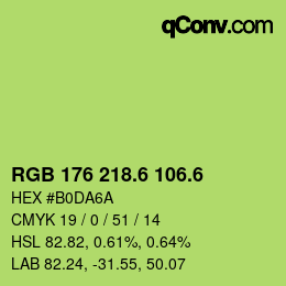 カラーコード: RGB 176 218.6 106.6 | qconv.com